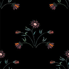 Seamless floral background. Wallpaper vintage flower pattern.