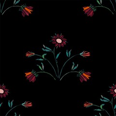 Seamless background with flowers