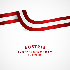 Austria Independence Day Banner With Flag Illustration