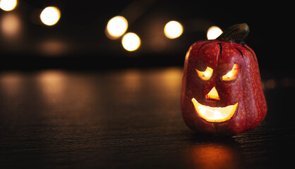 Halloween background with lights in dark