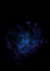 Naklejka na ściany i meble Star field in space and a nebulae. 3D rendering