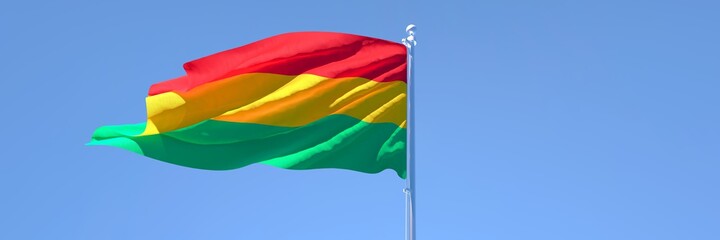 3D rendering of the national flag of Bolivia waving in the wind