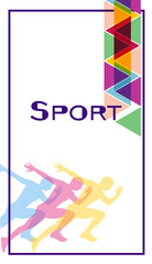 poster concept and sport. Colorful design element for maps, banners, printing, vector illustrations of icons, logos, and information. image of the runner's silhouette and colors. EPS10