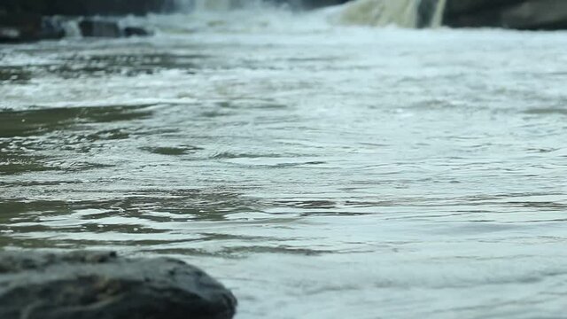 Water flowing from water fall at Bhatinda water falls in Dhanbbad, Jharkhand in India.