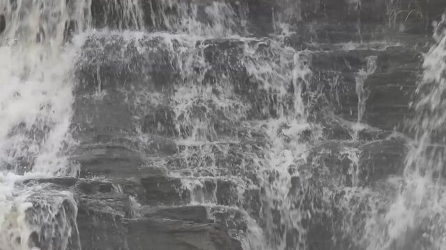 Water flowing from water fall at Bhatinda water falls in Dhanbbad, Jharkhand in India.