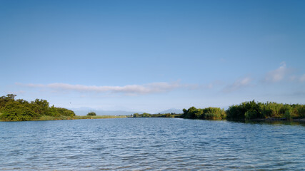 Mouth of the Tavignano river in eastern coast of  Corsica