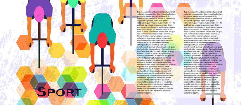 poster concept and sport. Colorful design element for maps, banners, printing, vector illustrations of icons, logos, and information. image of a cyclist and geometric shapes. EPS10
