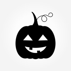 Halloween black Jack O Lantern pumpkin icon.