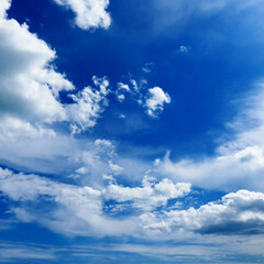 Beautiful white clouds on blue sky.