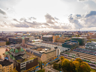 Aerial panorama of Helsinki, Finland