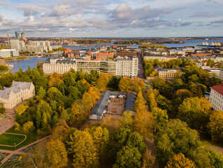 Fototapeta na wymiar Aerial panorama of Helsinki, Finland