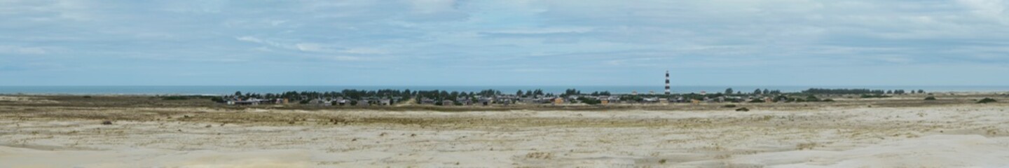 
complete panoramic view of Praia do Farol. Brazil.