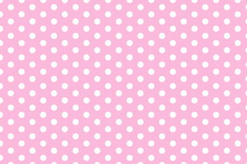 Seamless pattern of large white polka dots on a pastel pink background. EPS10 file includes a pattern swatch that seamlessly fills any shape