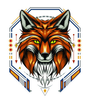 fox logo emblem. mascot logo template.