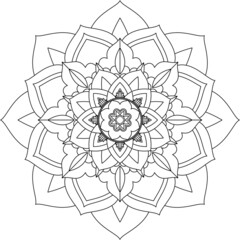 Easy Mandala coloring book simple and basic for beginners, seniors and children. Set of Mehndi flower pattern for Henna drawing and tattoo. Decoration in ethnic oriental, Indian style.