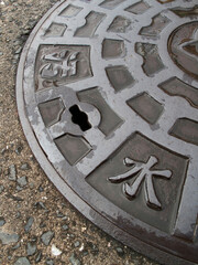道路の雨水用のマンホールの蓋