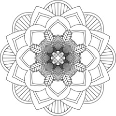 Easy Mandala coloring book simple and basic for beginners, seniors and children. Set of Mehndi flower pattern for Henna drawing and tattoo. Decoration in ethnic oriental, Indian style.