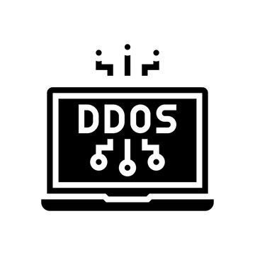 Ddos Attack Glyph Icon Vector. Ddos Attack Sign. Isolated Contour Symbol Black Illustration