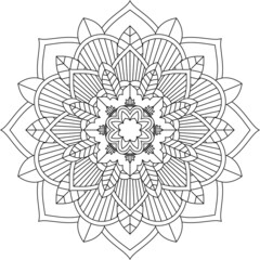Easy Mandala coloring book simple and basic for beginners, seniors and children. Set of Mehndi flower pattern for Henna drawing and tattoo. Decoration in ethnic oriental, Indian style.