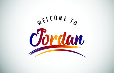 Jordan Welcome To Message in Beautiful Colored Modern Gradients Vector Illustration.