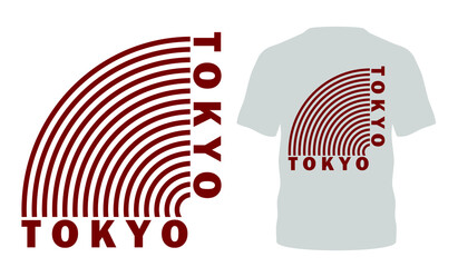 Tokyo style popular typography t-shirt design for clothing sale, poster banner, vector wallpaper