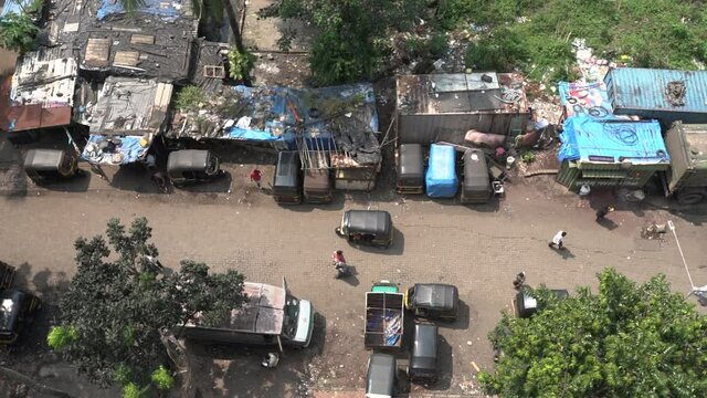 Slum Area top Angle View in Mumbai - Ak
