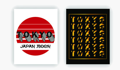 Tokyo style popular typography t-shirt design for clothing sale, poster banner, vector wallpaper