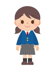 直立 学生 女性