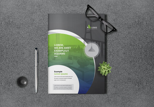 Green and Black Creative Bifold Brochure