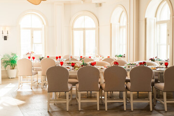 Wedding interior of a restaurant