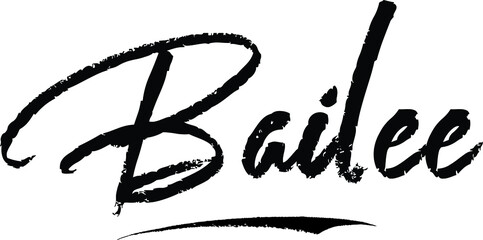 Bailee-Female name Modern Brush Calligraphy on White Background