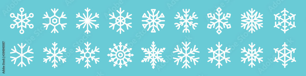 Poster set of snowflake icons for christmas and new year design