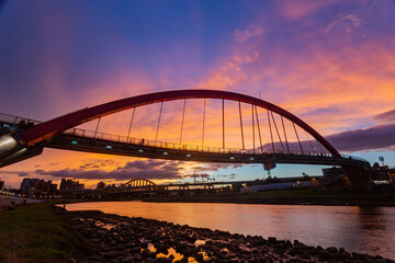 Sunset view of the beautiful Rainbow Bridge
