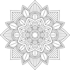 Easy Mandala coloring book simple and basic for beginners, seniors and children. Set of Mehndi flower pattern for Henna drawing and tattoo. Decoration in ethnic oriental, Indian style.