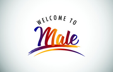 Male Welcome To Message in Beautiful Colored Modern Gradients Vector Illustration.