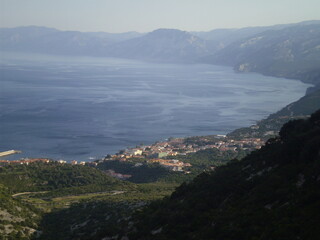 Fototapeta na wymiar Scenic view of Cala Gonone beautiful landscape and sea in Sardinia, Italy