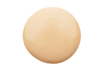 A drop of nude matte foundation isolated. Powdery texture of a beauty makeup liquid fluid for face contouring. Smeared sample of beige women's skincare product