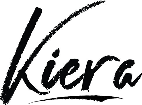 Kiera-Female name Modern Brush Calligraphy on White Background