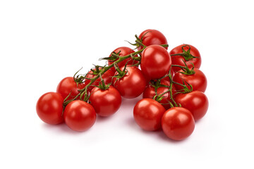 Fresh cherry tomatoes, isolated on white background