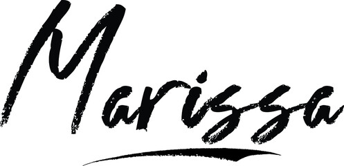 Marissa-Female name Modern Brush Calligraphy on White Background