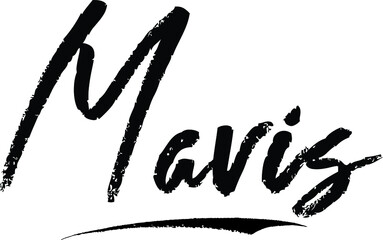 Mavis-Female name Modern Brush Calligraphy on White Background