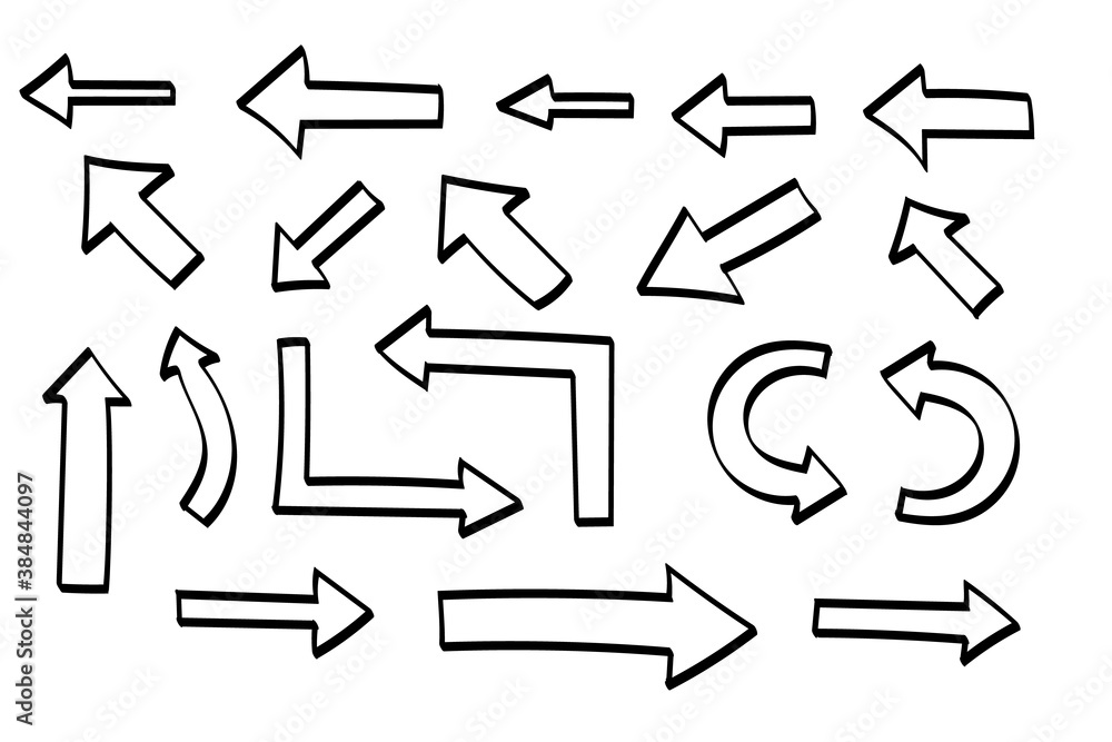 Poster doodle symbols. pointer icons. pointer graphic symbols.