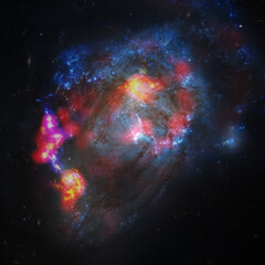 Spiral galaxy. Deep cosmos. Outer space. Elements of this image furnished by NASA