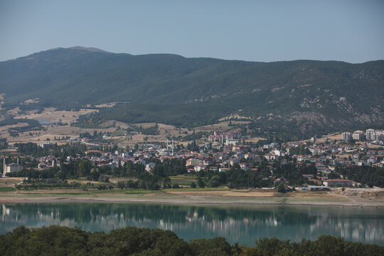 Almus Dam. TOKAT/TURKEY. View of Almus and almus dam from opposite shore