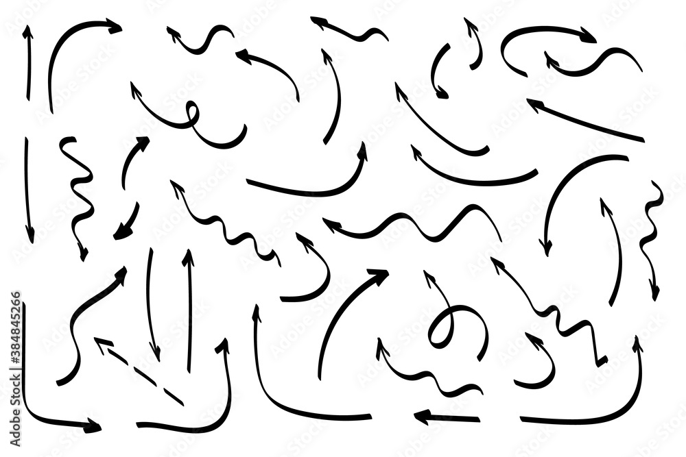 Poster doodle symbols. pointer icons. pointer graphic symbols.