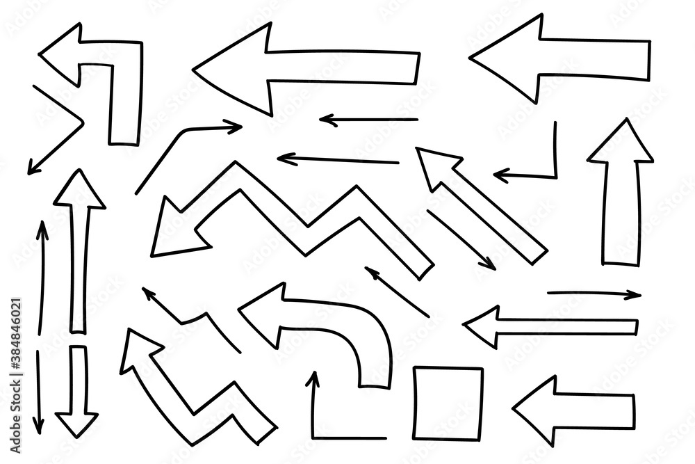 Poster doodle symbols. pointer icons. pointer graphic symbols.