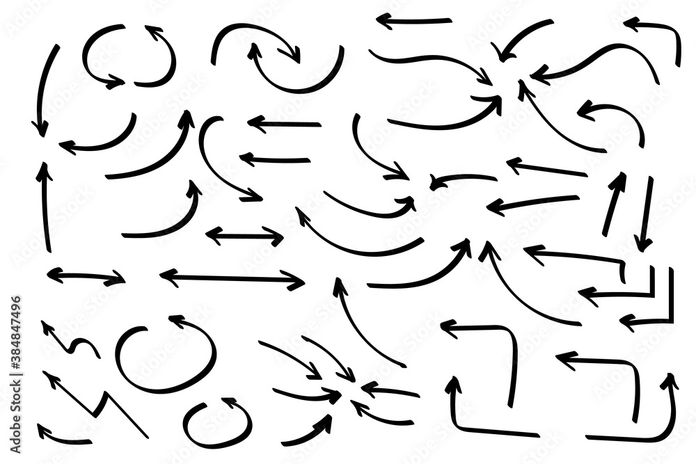 Poster doodle symbols. pointer icons. pointer graphic symbols.