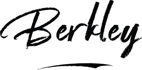 Berkley-Female name Modern Brush Calligraphy on White Background