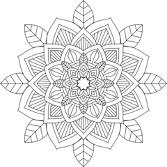 Easy Mandala coloring book simple and basic for beginners, seniors and children. Set of Mehndi flower pattern for Henna drawing and tattoo. Decoration in ethnic oriental, Indian style.