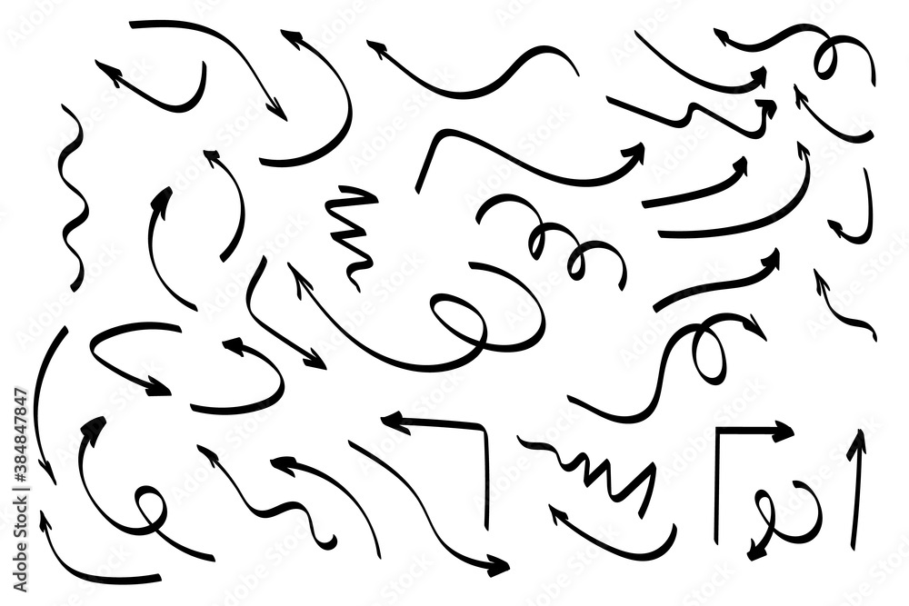Poster doodle symbols. pointer icons. pointer graphic symbols.